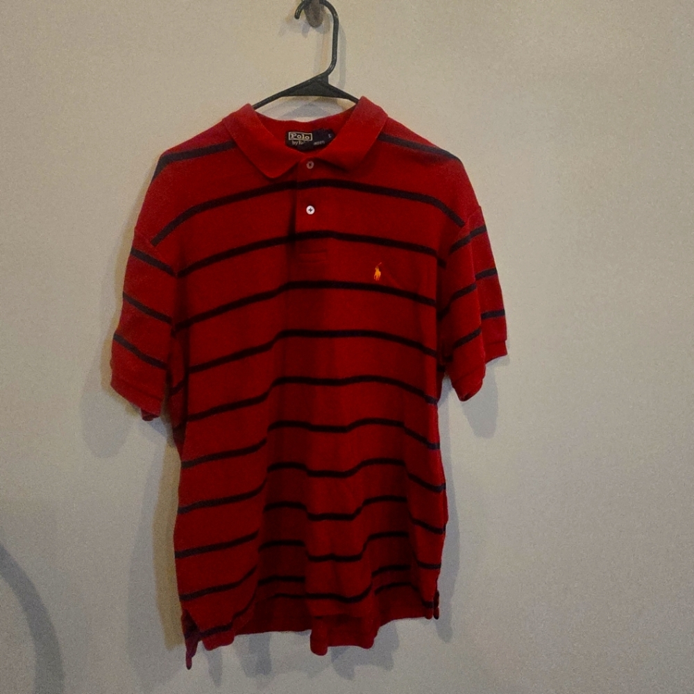 Polo by Ralph Lauren Men's Red Striped Shirt